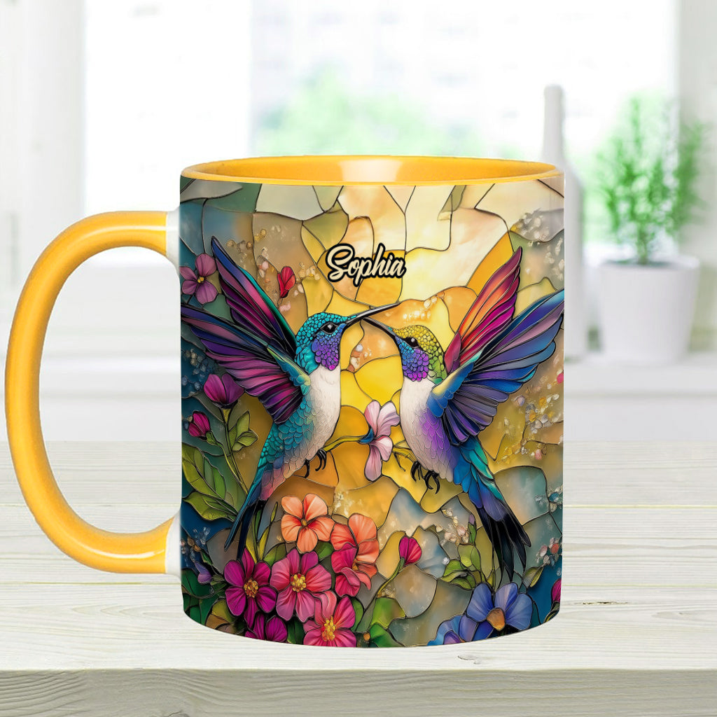 Beautiful Hummingbird - Personalized Hummingbird Accent Mug