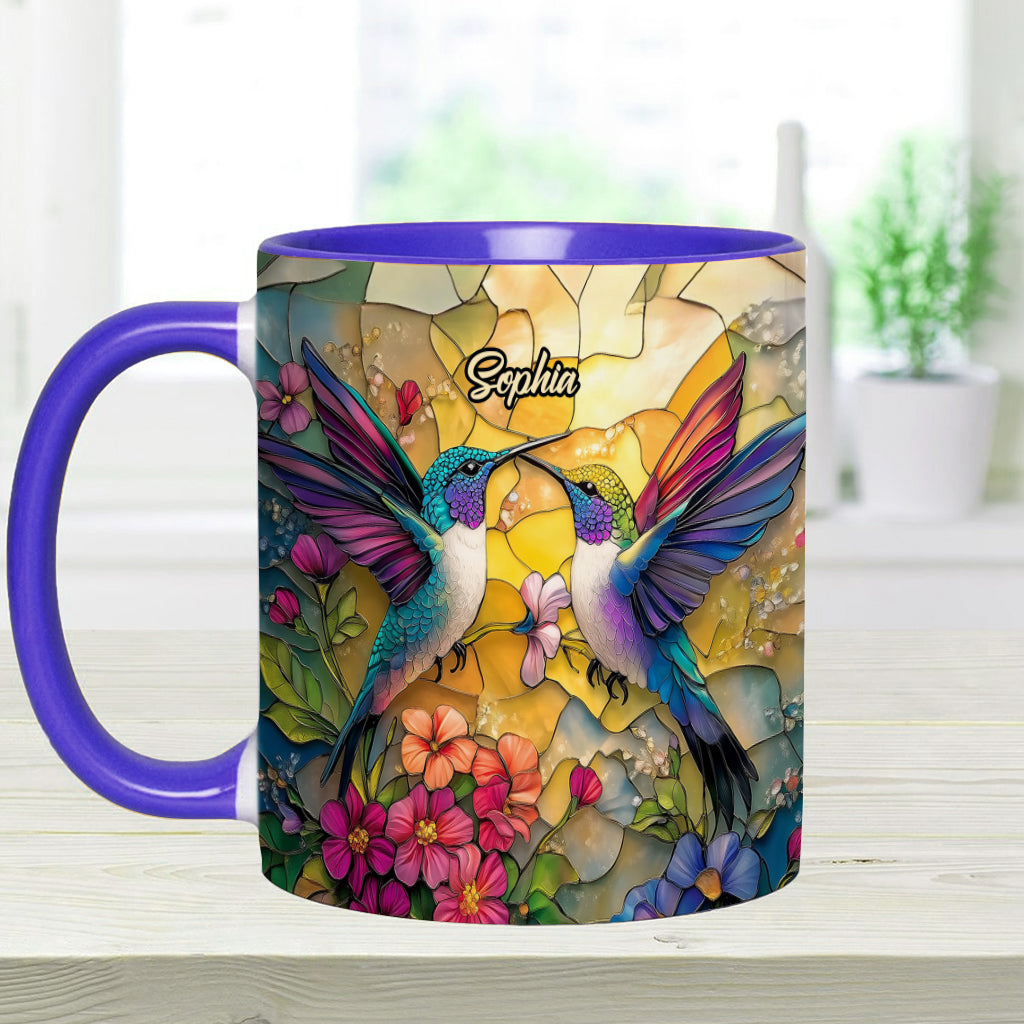 Beautiful Hummingbird - Personalized Hummingbird Accent Mug