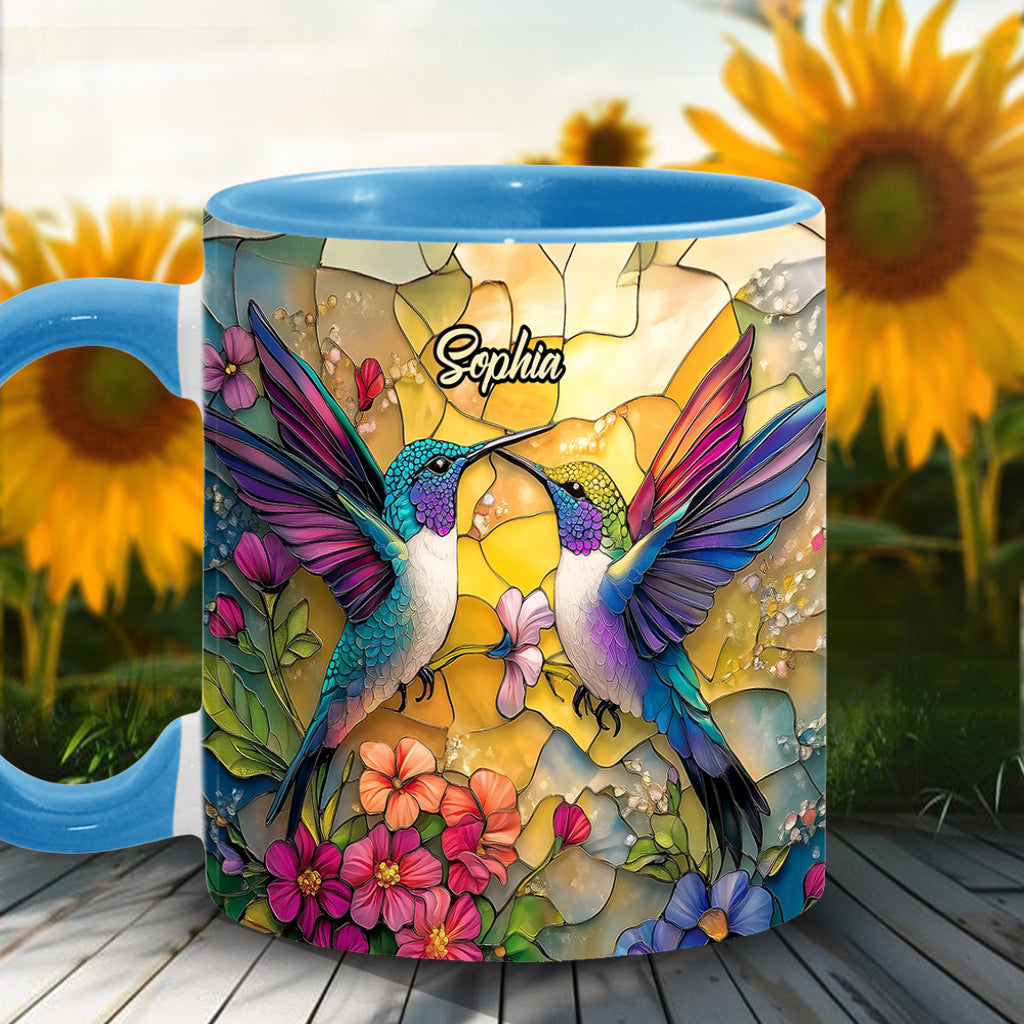Beautiful Hummingbird - Personalized Hummingbird Accent Mug