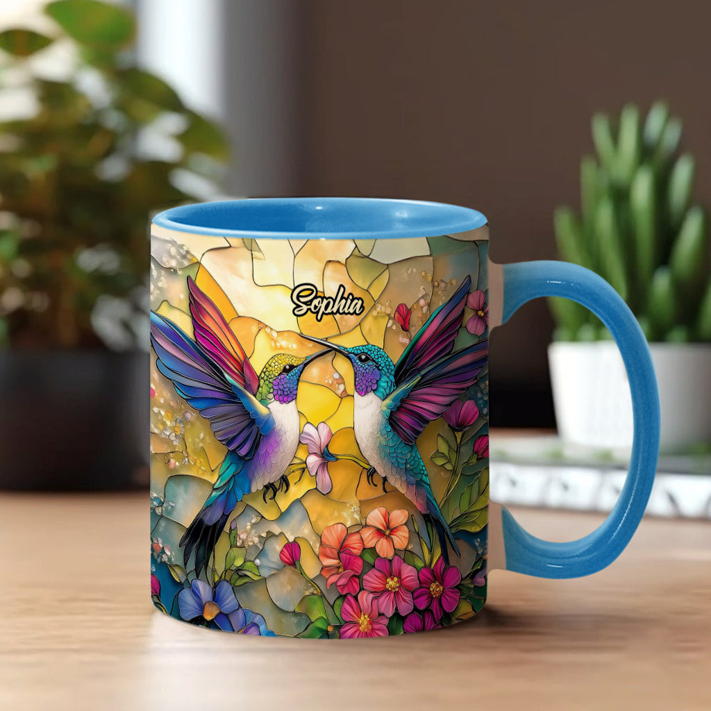 Beautiful Hummingbird - Personalized Hummingbird Accent Mug