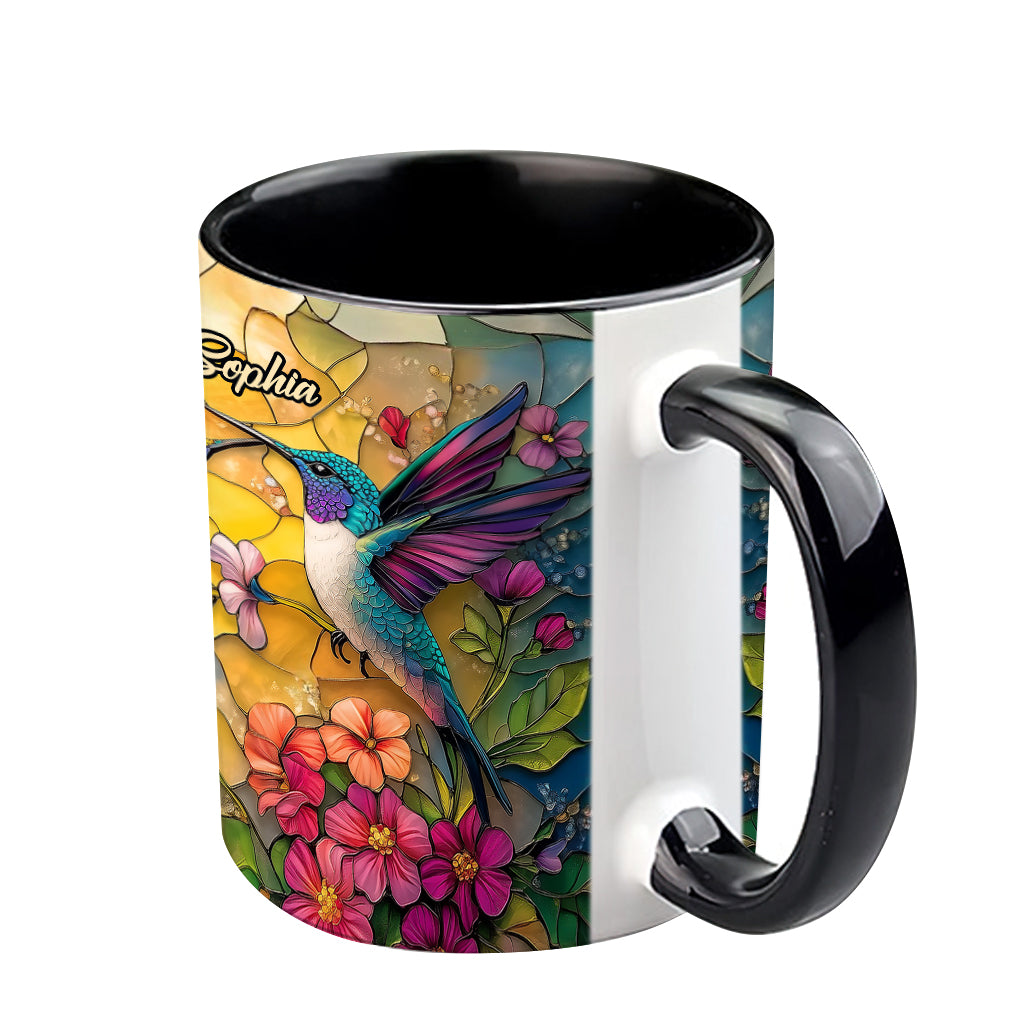 Beautiful Hummingbird - Personalized Hummingbird Accent Mug