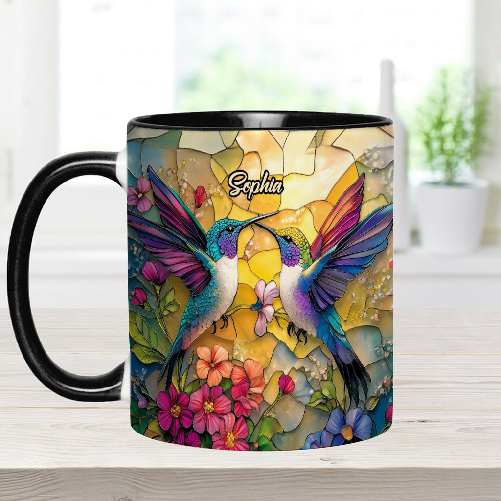Beautiful Hummingbird - Personalized Hummingbird Accent Mug