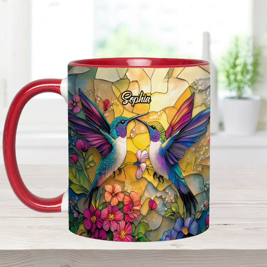 Beautiful Hummingbird - Personalized Hummingbird Accent Mug