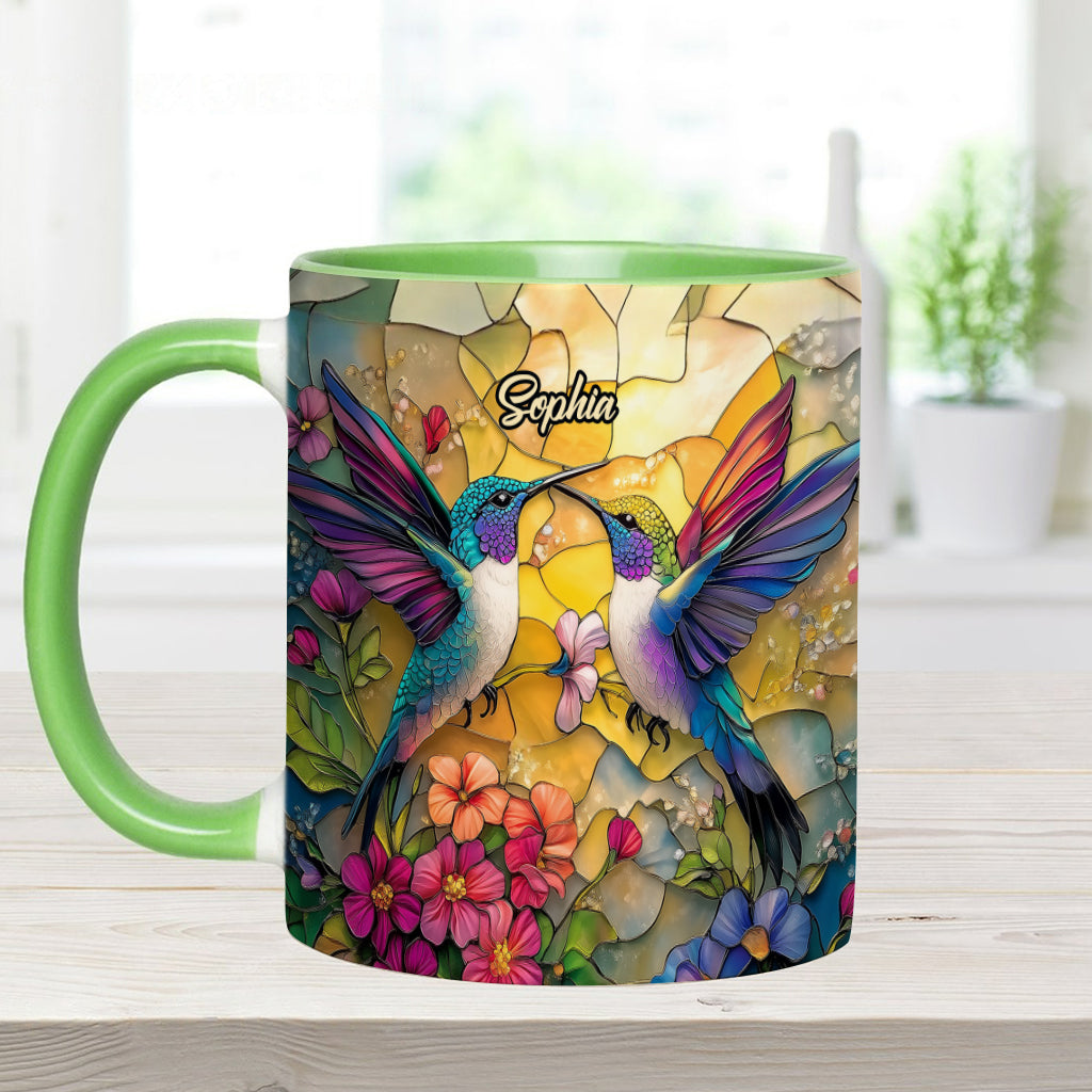 Beautiful Hummingbird - Personalized Hummingbird Accent Mug