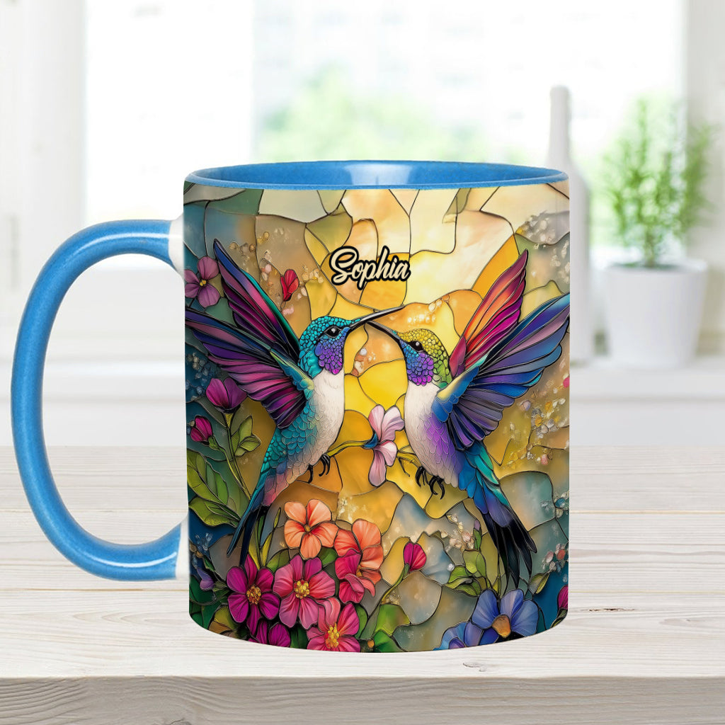 Beautiful Hummingbird - Personalized Hummingbird Accent Mug
