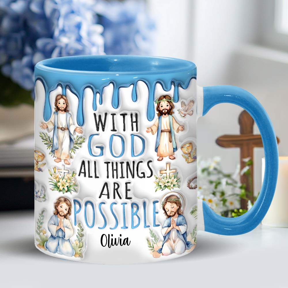 Avec Dieu, tout est possible - Mug chrétien personnalisé