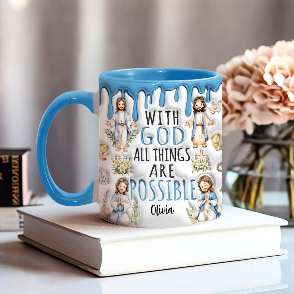 Avec Dieu, tout est possible - Mug chrétien personnalisé