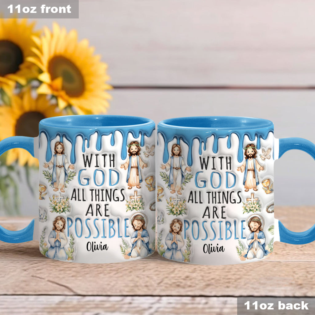 Avec Dieu, tout est possible - Mug chrétien personnalisé