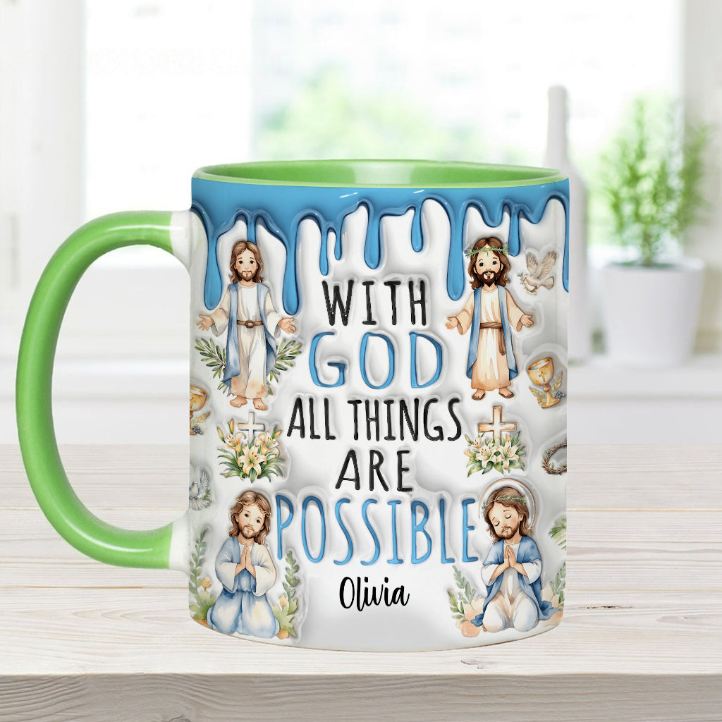 Avec Dieu, tout est possible - Mug chrétien personnalisé