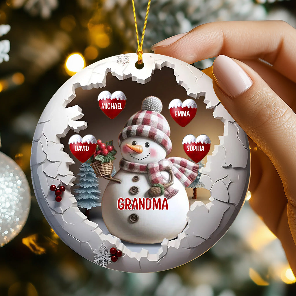 Cute Snow-grandma - Personalized Grandma Ornament