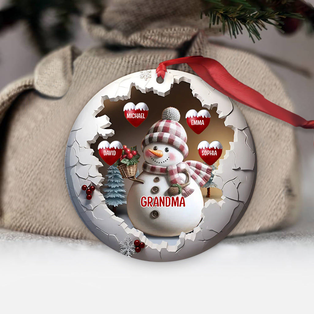 Cute Snow-grandma - Personalized Grandma Ornament