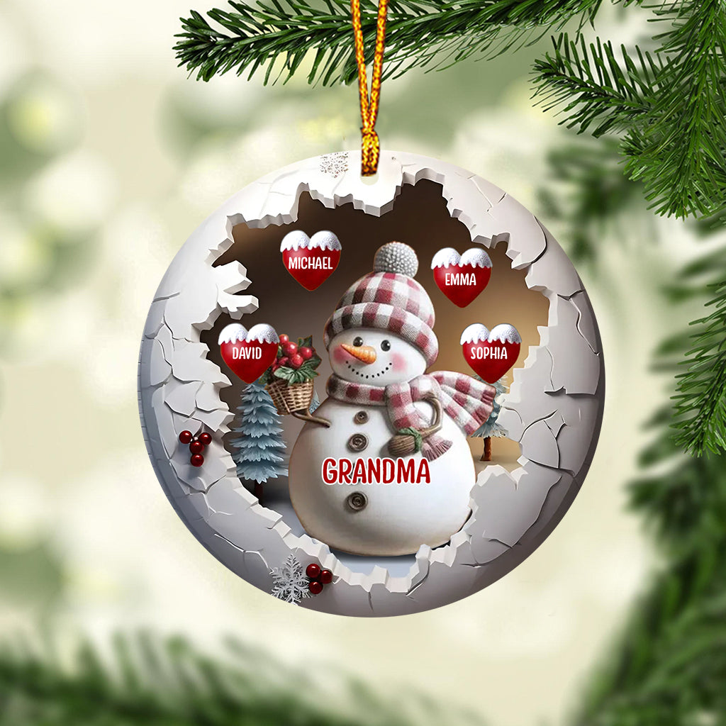 Cute Snow-grandma - Personalized Grandma Ornament
