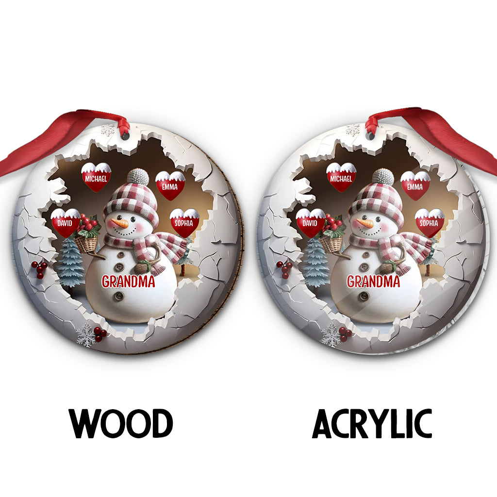 Cute Snow-grandma - Personalized Grandma Ornament