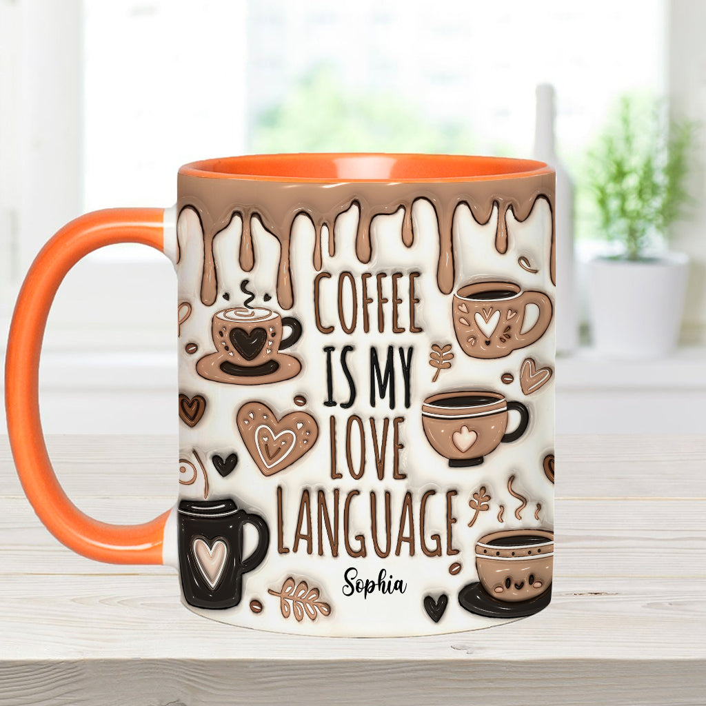 Coffee Is My Love Language - Personalized Coffee Accent Mug