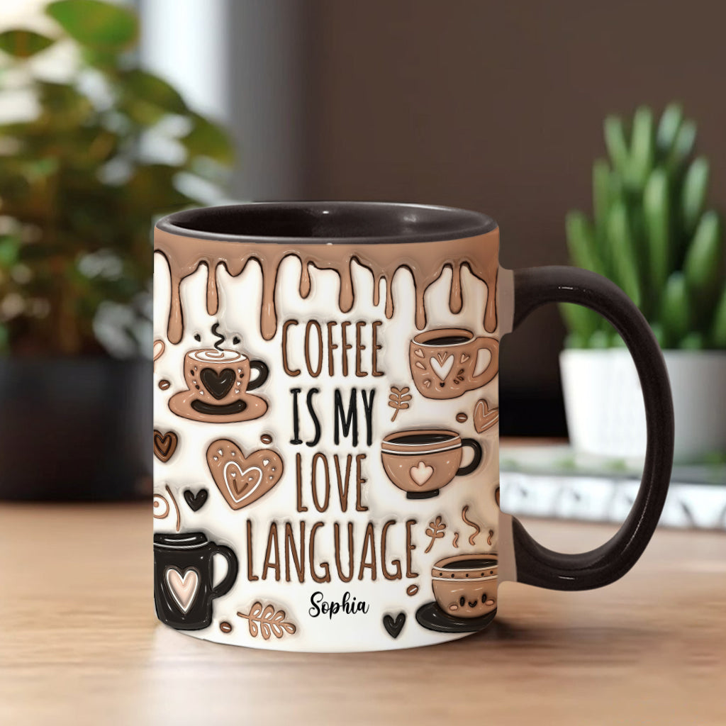 Coffee Is My Love Language - Personalized Coffee Accent Mug