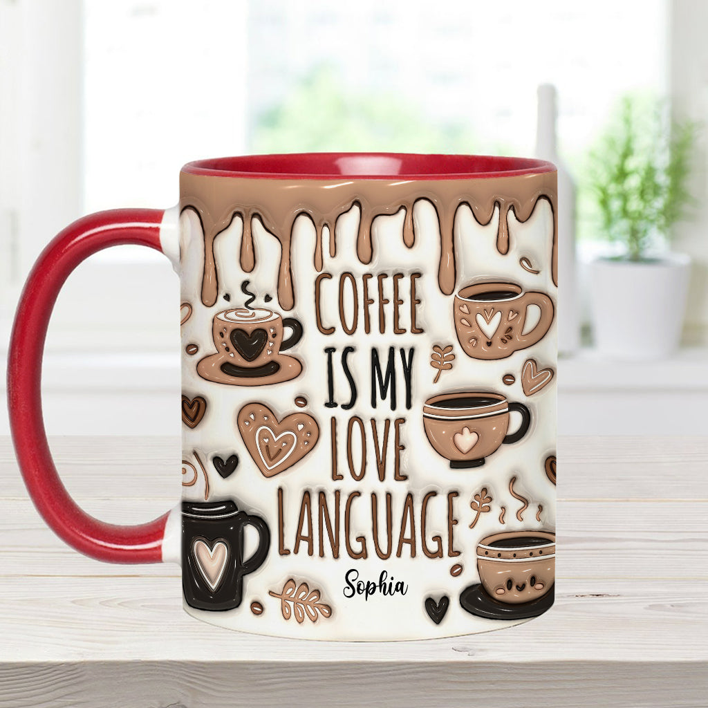 Coffee Is My Love Language - Personalized Coffee Accent Mug