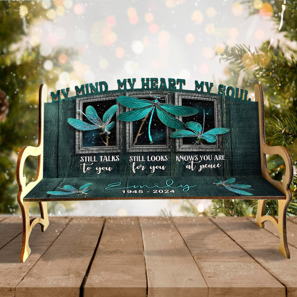 Mon cœur te cherche encore - Banc commémoratif en bois personnalisé