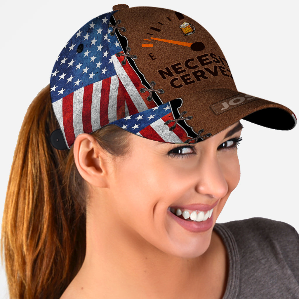 I Need Beer, Necesito Cerveza - Personalized Beer Classic Cap