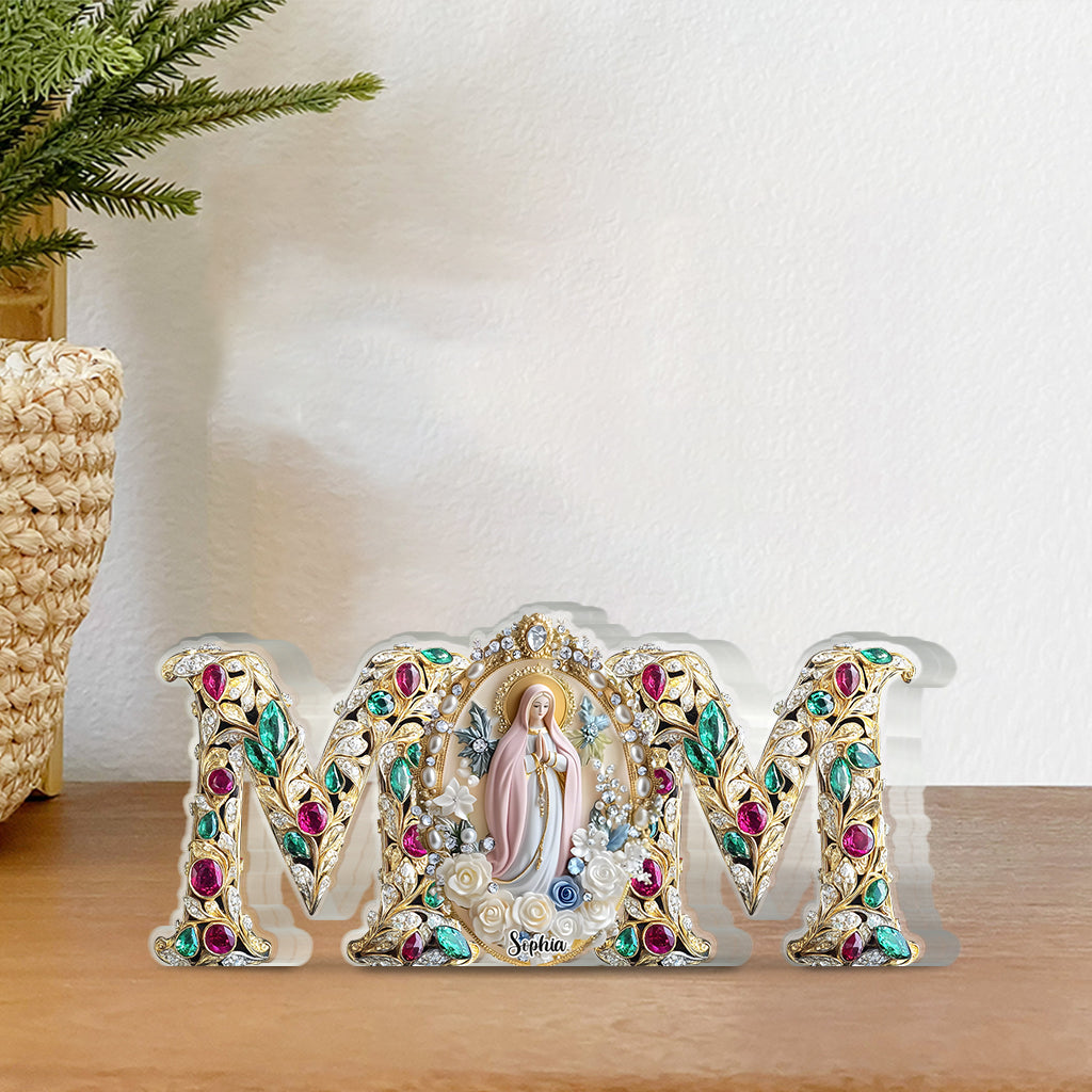 Faithful Mom - Personalized Mother Custom Shaped Acrylic Plaque