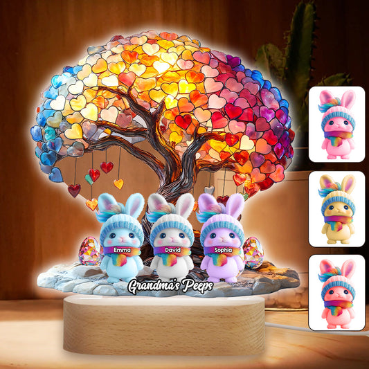 Socle lumineux personnalisé en forme de grand-mère « Grandma's Peeps »