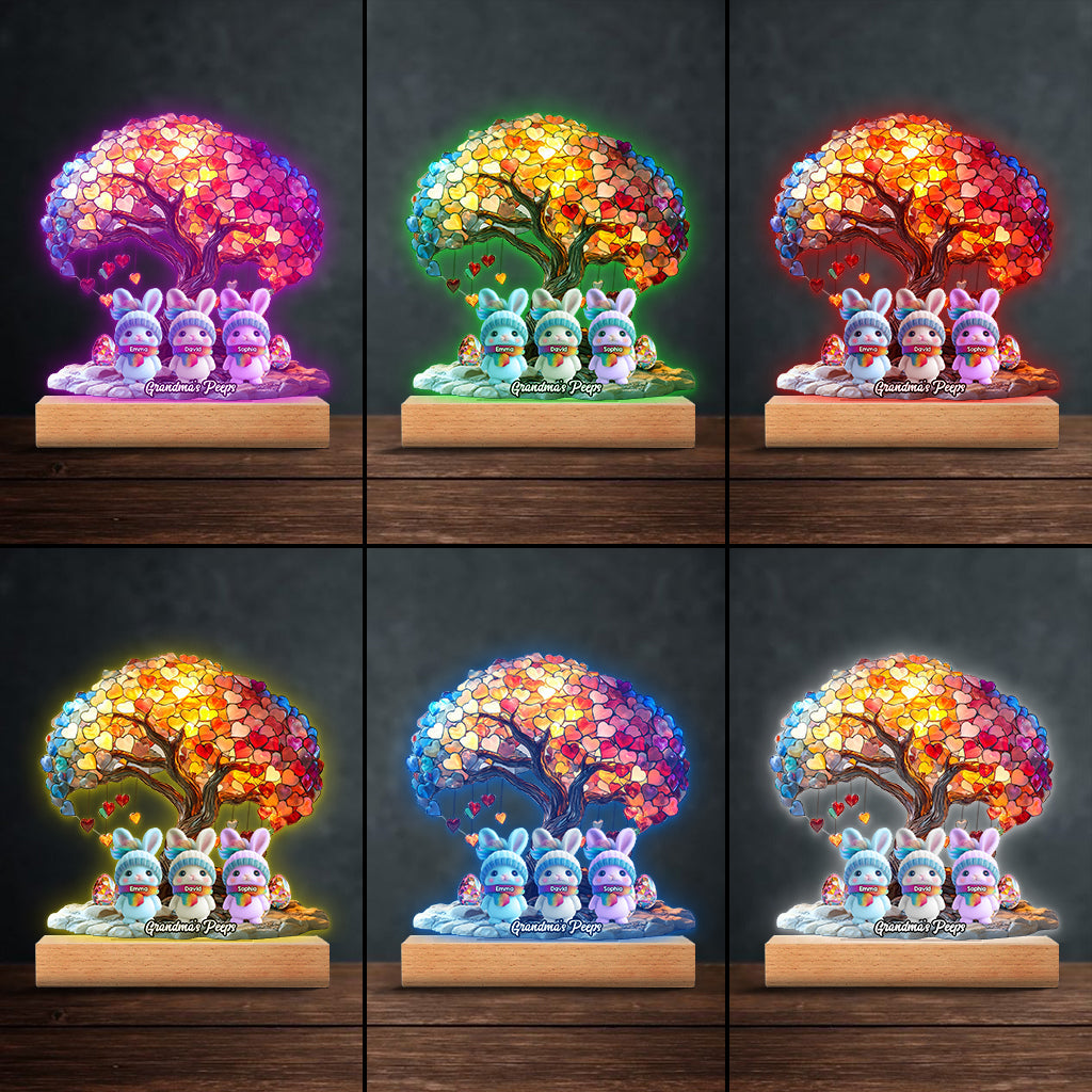 Grandma's Peeps - Personalized Grandma Shaped Plaque Light Base