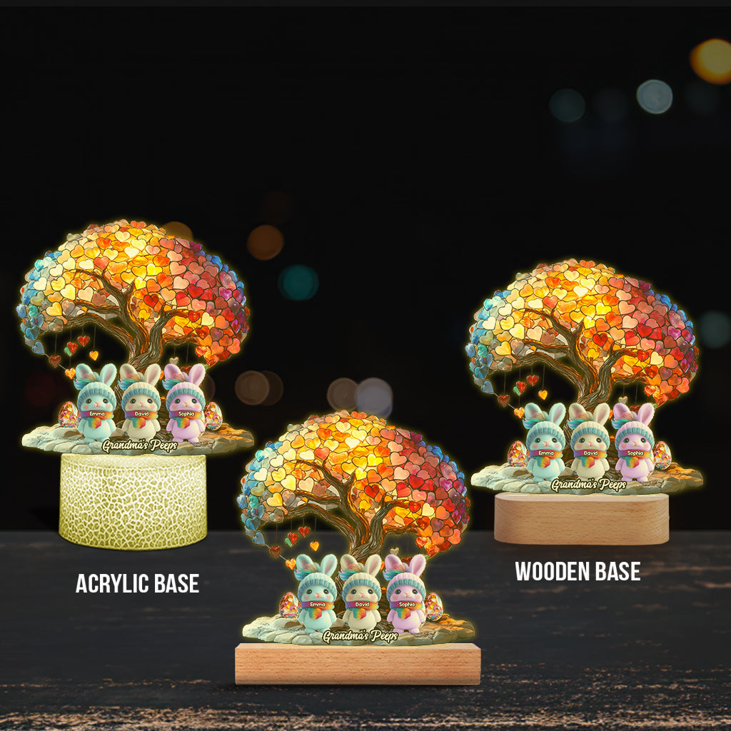 Grandma's Peeps - Personalized Grandma Shaped Plaque Light Base