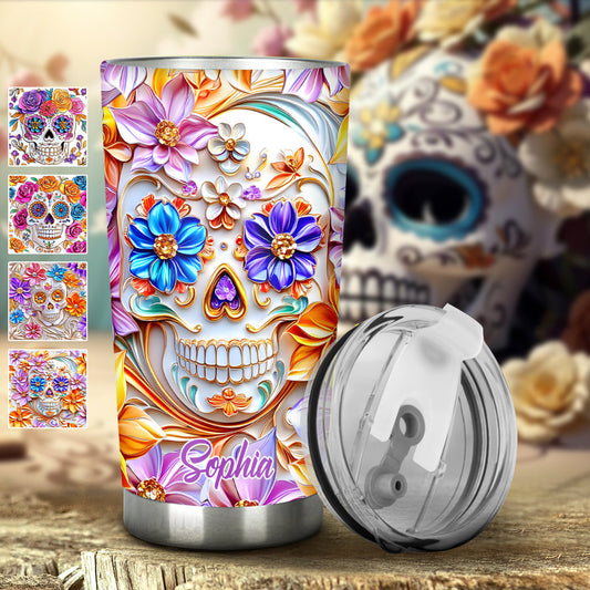 Crâne floral - Gobelet personnalisé à motif crâne