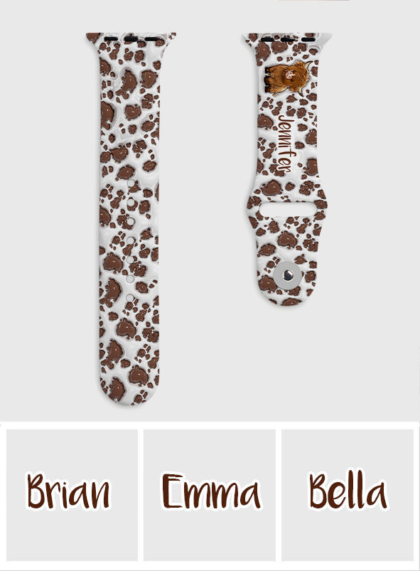 Bracelet Apple Watch personnalisé « Juste une fille qui aime les vaches des Highlands »