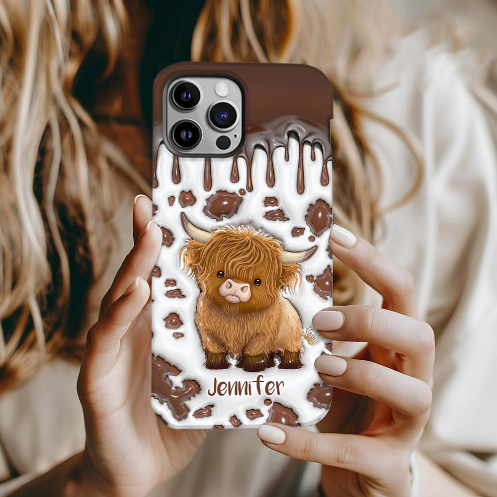 Juste une fille qui aime les vaches des Highlands - Coque de téléphone personnalisée avec impression intégrale