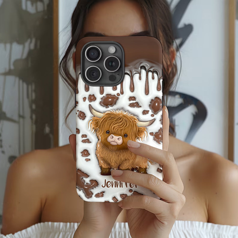 Juste une fille qui aime les vaches des Highlands - Coque de téléphone personnalisée avec impression intégrale