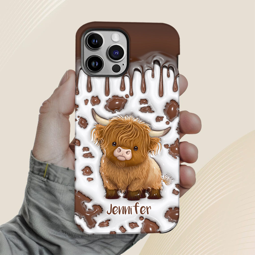 Juste une fille qui aime les vaches des Highlands - Coque de téléphone personnalisée avec impression intégrale