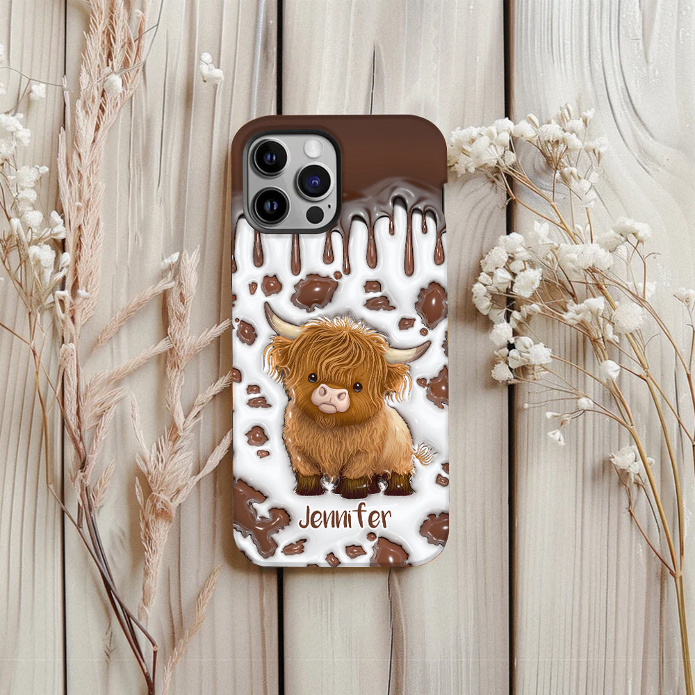 Juste une fille qui aime les vaches des Highlands - Coque de téléphone personnalisée avec impression intégrale