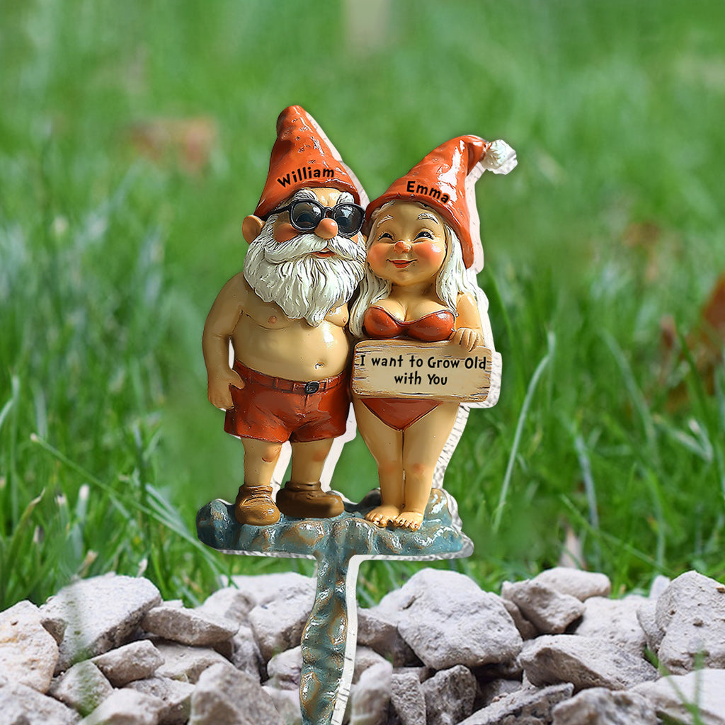 Je veux vieillir avec toi - Plaque de jardinage personnalisée en acrylique