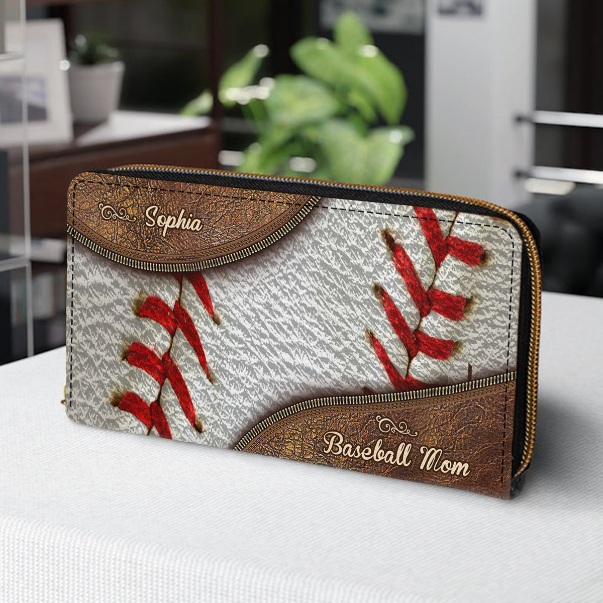 Sport Mom - Personalized Mother Leather Long Wallet