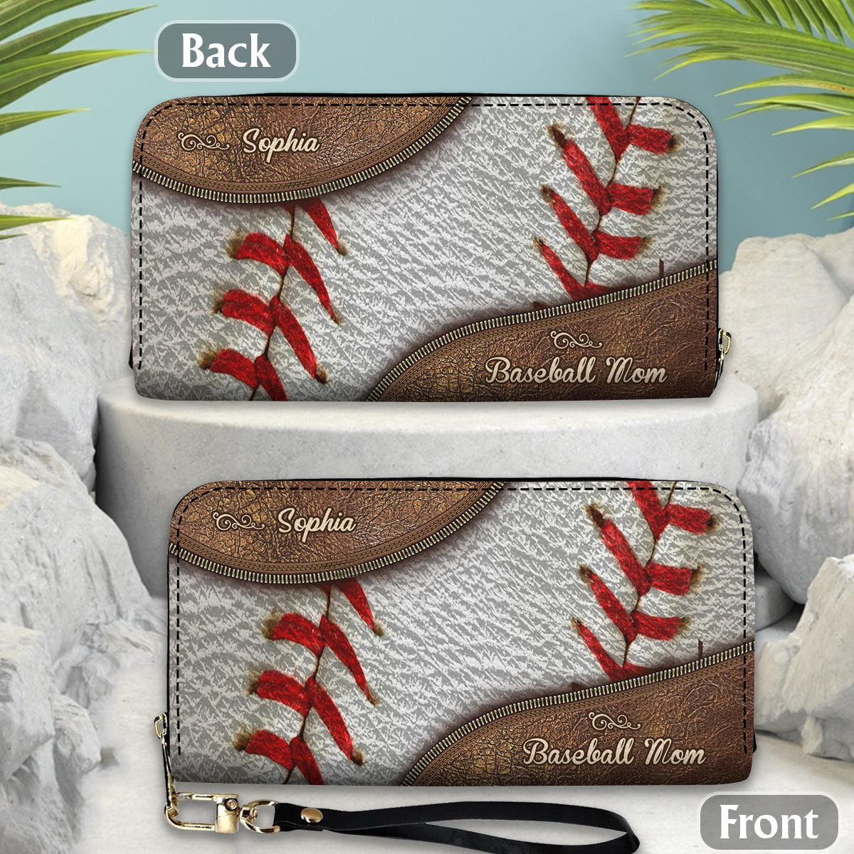 Sport Mom - Personalized Mother Leather Long Wallet