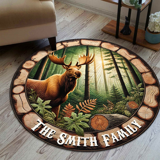 Passionné de chasse - Tapis rond de chasse personnalisé