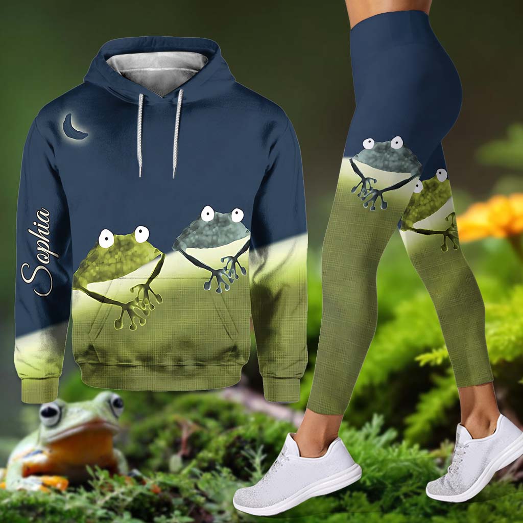 J'adore les grenouilles - Sweat à capuche et legging personnalisés avec grenouille