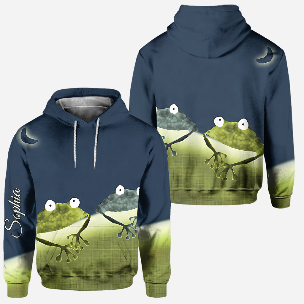 J'adore les grenouilles - Sweat à capuche et legging personnalisés avec grenouille