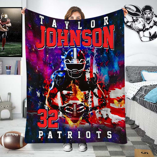 Couverture de football personnalisée avec nom et numéro