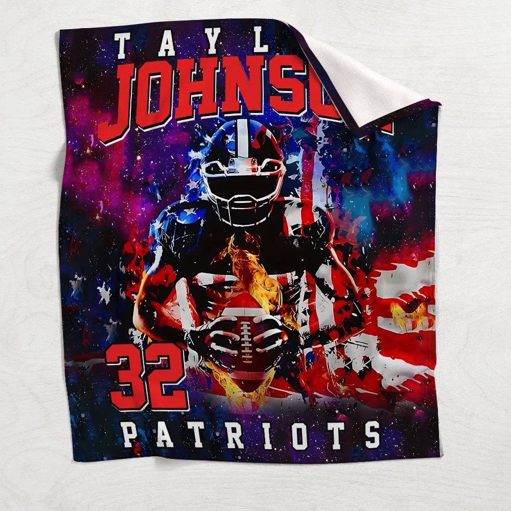 Any Name And Number - Personalized Football Blanket