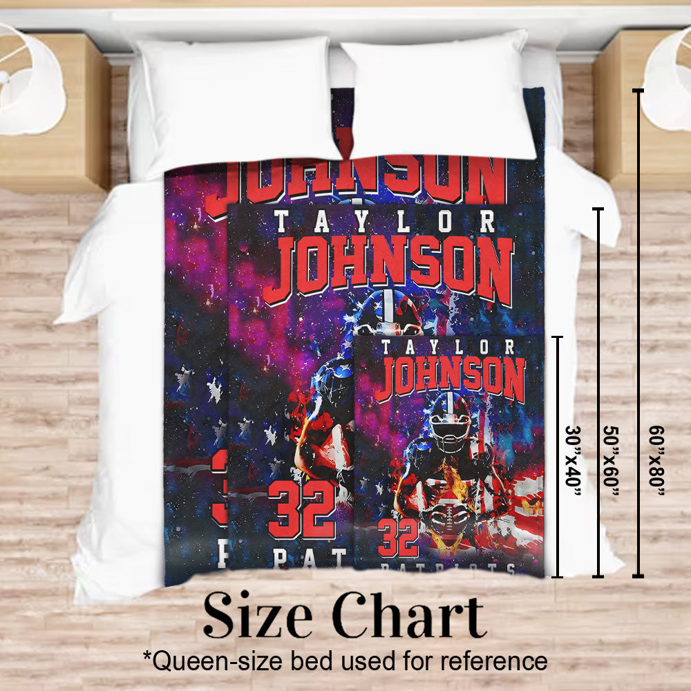 Any Name And Number - Personalized Football Blanket