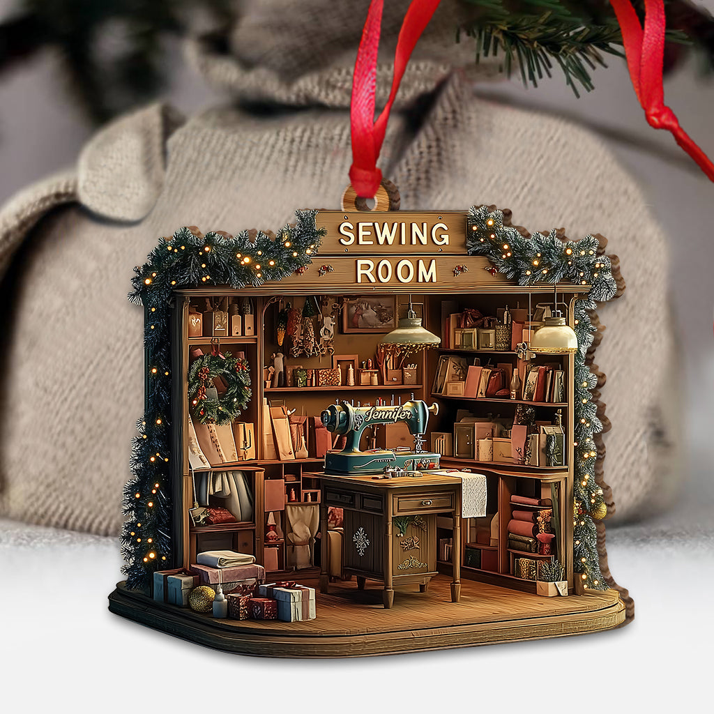 Vintage Sewing Room - Personalized Sewing Ornament