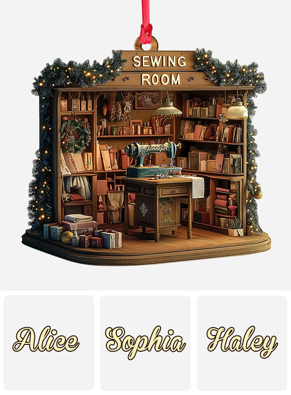Vintage Sewing Room - Personalized Sewing Ornament