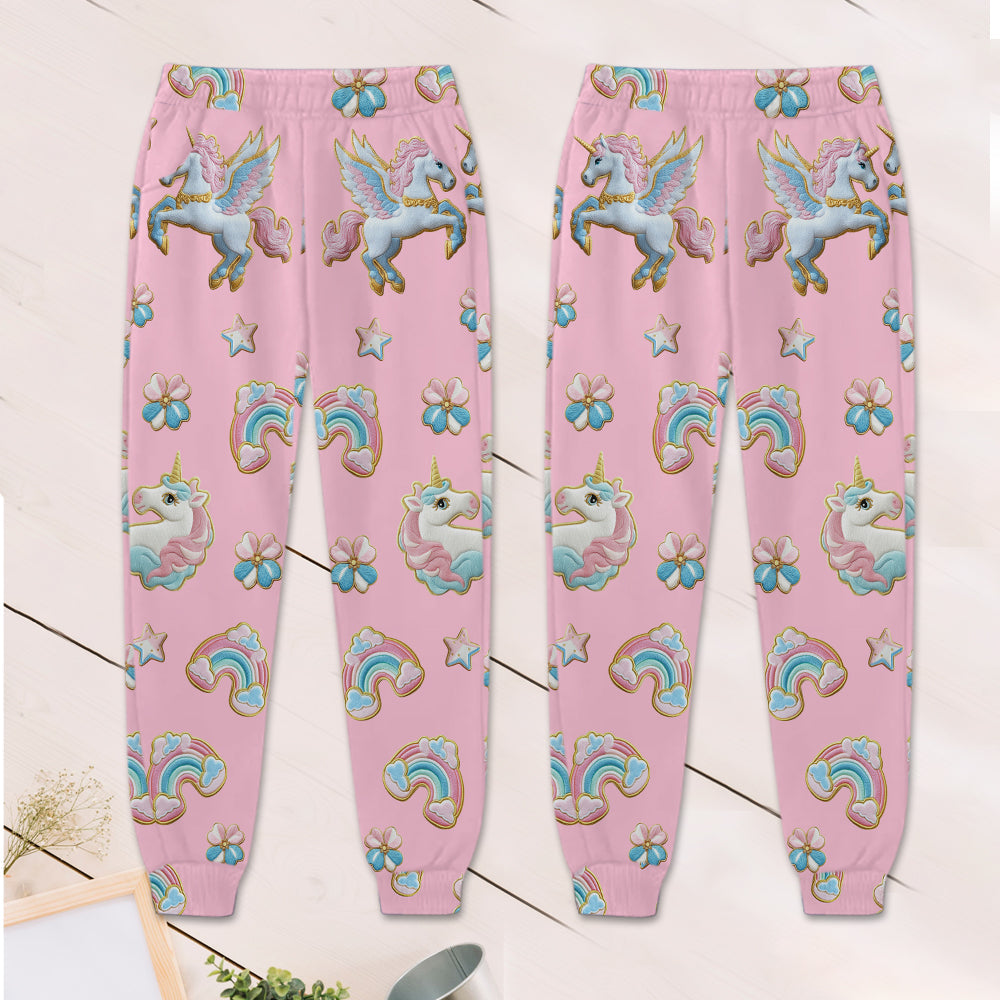 Beautiful Unicorn Alphabet - Personalized Kid Kid Hoodie & Kid Jogger Sweatpants