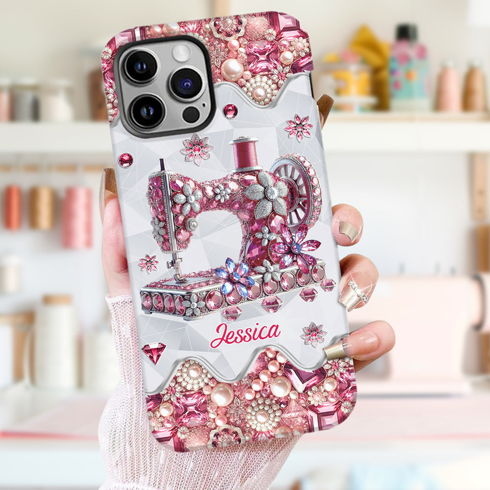 Coque de téléphone personnalisée « Juste une fille qui aime coudre » avec impression intégrale