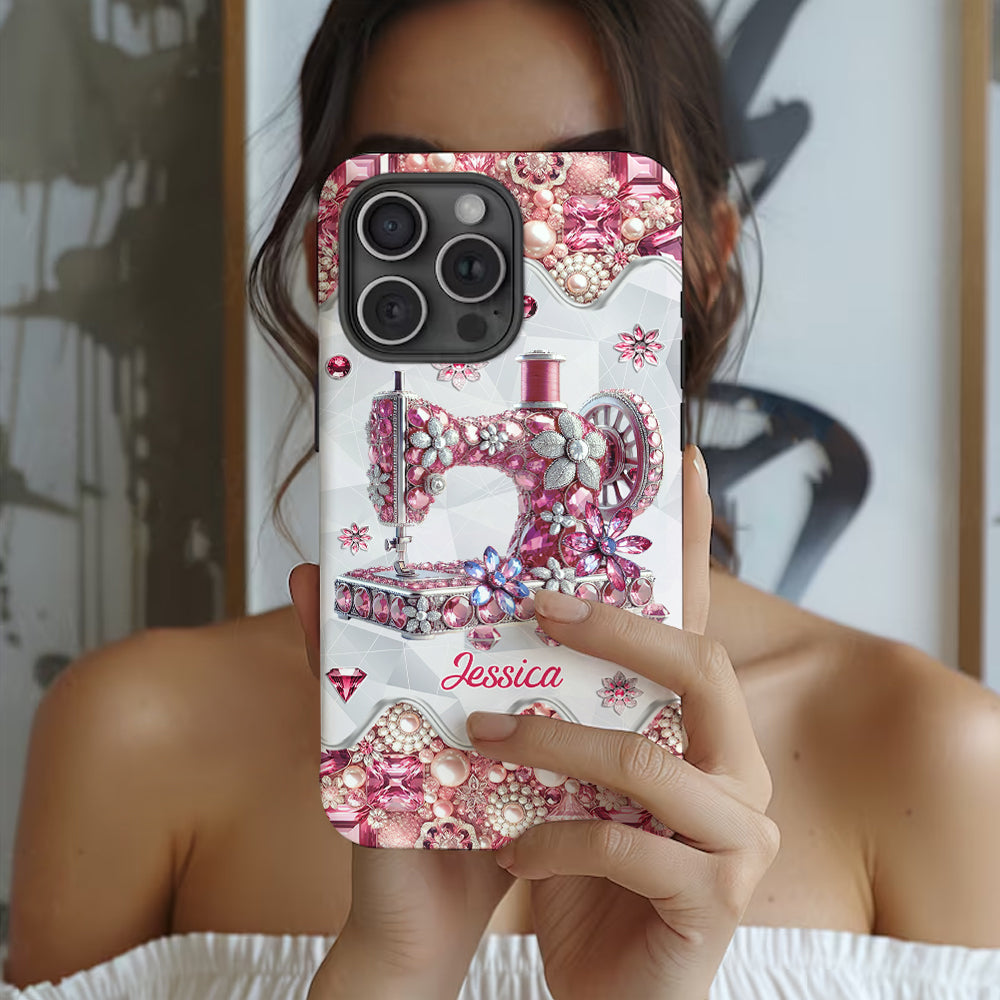 Coque de téléphone personnalisée « Juste une fille qui aime coudre » avec impression intégrale