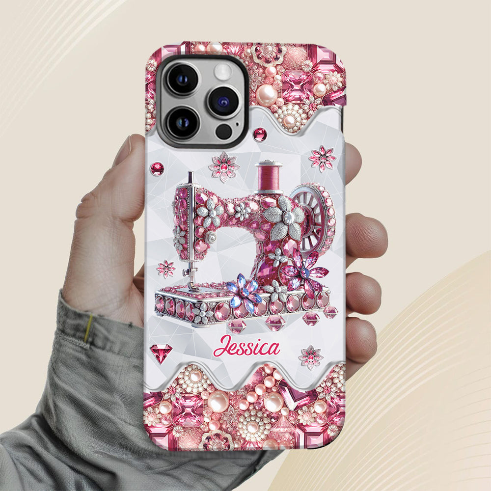 Coque de téléphone personnalisée « Juste une fille qui aime coudre » avec impression intégrale