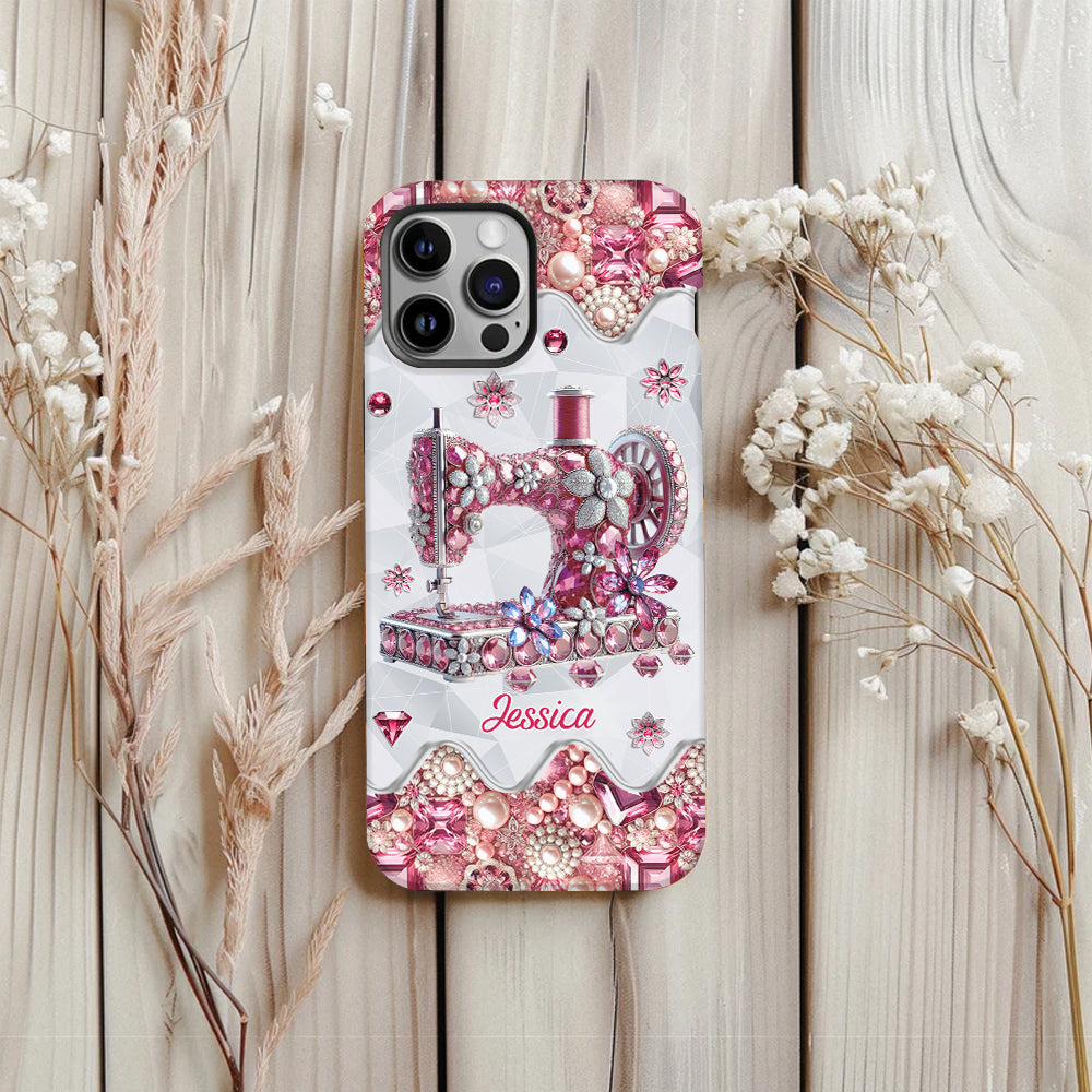 Coque de téléphone personnalisée « Juste une fille qui aime coudre » avec impression intégrale