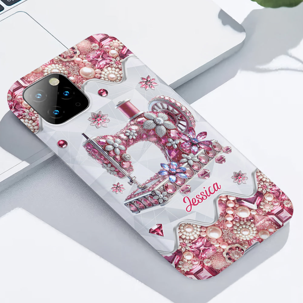 Coque de téléphone personnalisée « Juste une fille qui aime coudre » avec impression intégrale