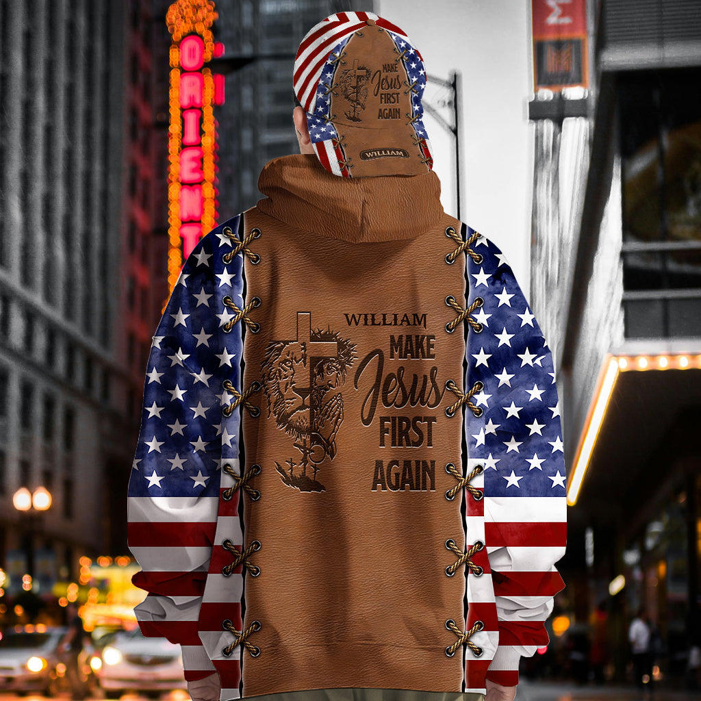 Remettre Jésus au premier plan - Sweat à capuche et casquette classique personnalisés avec imprimé chrétien intégral